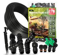 Instalguru Kit Arrosage Goutte à Goutte 174 Pcs Tuyau Poreux 16 mm 100 m Raccord Connecteur Coude Té Bouchon Circuit Micro Irrigation Jardin Potager Pelouse Serre Haie