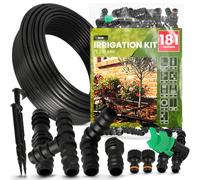 Instalguru Kit Arrosage Goutte à Goutte 181 Pcs Tuyau Poreux 16 mm 100 m Raccord Connecteur Coude Té Bouchon Circuit Micro Irrigation Jardin Potager Pelouse Serre Haie