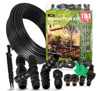 Instalguru Kit Arrosage Goutte à Goutte 181 Pcs Tuyau Poreux 16 mm 100 m Raccord Connecteur Coude Té Bouchon Circuit Micro Irrigation Jardin Potager Pelouse Serre Haie