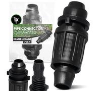 Instalguru Raccord Compression PE QJ 16x15 mm Flat Connecteur Arrosage Goutte à Goutte Union Tuyau Irrigation Jardin Polyéthylène Microirrigation Agriculture Plastique Noir