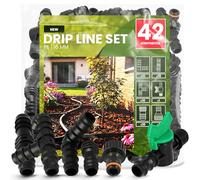 Instalguru Raccord PE 16 mm Kit 42 Pièces Té Coude Manchon Bouchon Vanne Arrêt Rapide Connecteur 1/2'' pour Tuyau Polyéthylène Arrosage Goutte À Goutte Irrigation Jardinage