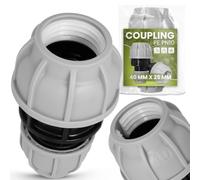 Instalguru Raccord Tuyau PE 40x25 mm PN10 Manchon Arrosage Jardin Extérieur
