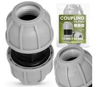 Instalguru Raccord Tuyau PE 50x50 mm PN10 Manchon Arrosage Jardin Extérieur