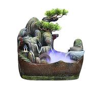 Installation Facile Fontaine d'eau de Table d'intérieur, rocaille, Cascade, Paysage Aquatique, décoration, Centre, Cadeaux détente avec Pompe à Eau et Boule rotative(Petit)
