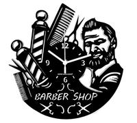 Instant Karma Clocks | Horloge Murale Barbier Vintage avec Portrait et Accessoires | Mouvement Silencieux à Quartz | Idée Cadeau pour Coiffeur, Salon, Homme
