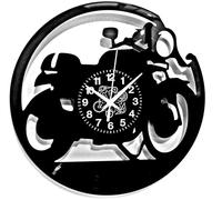 Instant Karma Clocks | Horloge Murale Moto Custom Biker Vintage | Décoration Originale pour Motards | Idée Cadeau Unique pour Passionnés de Moto (Vinyle-Noir 02)
