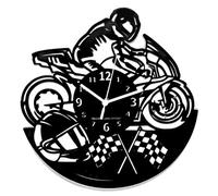 Instant Karma Clocks Horloge Murale | Moto | Moto | Moto | Moto | Moto | idée Cadeau, Design Sportif avec Drapeaux à échecs, décoratif 30 cm