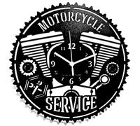 Instant Karma Clocks Horloge Murale | Motorcycles Service | Design Atelier mécanique | Moto | Moto | Idée Cadeau, décorative, 30 cm