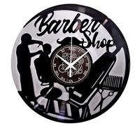 Instant Karma Clocks | Horloge Murale | Salon de Coiffure | Barber Shop | Beauté | Salon de Coiffures (Noir et Argent B4)