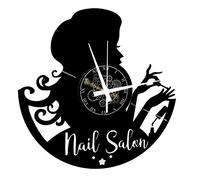 Instant Karma Clocks | Horloge Murale Thème Nail Salon pour Institut Beauté Ongles | Mouvement Silencieux Quartz | Idée Cadeau Esthéticienne Déco Élégante