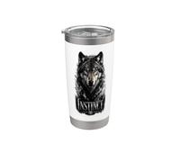 Instinct Wolf Glam Animal Déclaration Tendance Gobelet isotherme en acier inoxydable double paroi