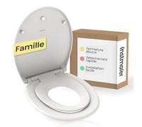 instmaier Helma Family | Abattant WC avec abaissement automatique | Blanc | Forme ovale | Duroplast | Siège de WC blanc avec siège enfant | Lunette de WC avec Quick Release