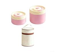 Insulated Lunch Box Set 2 Pcs Stackable Pottery(Pink)