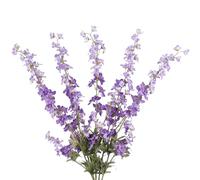 INSUNSIX Lot de 5 fleurs artificielles Delphinium en soie à longue tige pour grand vase, centre de table de mariage, décoration d'intérieur (violet foncé)