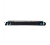 INSV1002USBC Infitronic 19" PDU/multiprise 1HE, 8 prises, rotatif à 360°, 2 x USB-C, 3680 W/16 A, aluminium, pour montage mural et armoire serveur, noir
