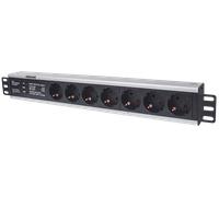 Intellinet Multiprise 19 pouces 714006 1.5U 7 prises, protection contre les surtensions, noir