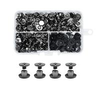 INTANG 100 Set vis Chicago,M5x4mm kit de rivets pour cuir cruciforme, vis métal clou rivet bouton Chicago, pour ceinture cuir DIY livre artisanat ceinture portefeuille reliure(Noir brillant)