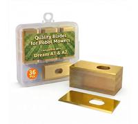 Intckwan 36x Lames de Rechange, Compatibles avec Tondeuses Robot Dreame Série A1/A2/A1 Pro/A1 Ultra/M1/M2, Lames en Acier Inoxydable Revêtues de Titane 0,9 mm avec Boîte de Rangement