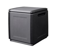 INTEC - Coffre de Rangement 130L Gris/Noir 54 x 53 x H57cm Poignées de Transport polypropylène