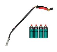 INTEC - Désherbeur thermique à gaz 1100W + 4 cartouches de gaz + Adaptateur