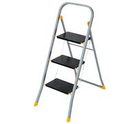 INTEC - Escabeau 3 marches pliable Charge 150kg Marche pied anti-dérapant Bricolage Maison Chantier
