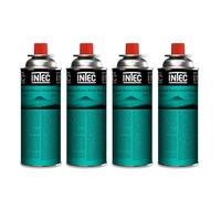 INTEC - Pack 4 Cartouches Gaz Butane 250g UN2037 | Bouteilles Sécurisées sans Fuite pour Réchaud de Camping Plancha Chalumeau Cuisine et Désherbeur Thermique Polyvalent