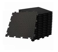 INTEC - Pack de 10 Dalles PVC Clipsables Noires 50x50 cm Antidérapantes - Revêtement de Sol Garage, Atelier
