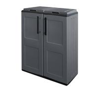 INTEC - Poubelles de tri Selectif 2 Sacs Meuble mi- Hauteur Dim 68 x 37 x 84cm 2 Anneaux de Support de Sac 2 Portes
