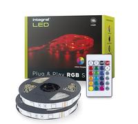 Integral Bande lumineuse RVB de 10m avec adaptateur de prise UE et contrôleur IR, Plug & Play, ruban led 5m avec changement de couleur, dimmable - couleur et luminosité réglables