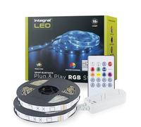 Integral Bande lumineuse RVB de 10m avec adaptateur prise UE et contrôleur IR, Plug & Play, changement de couleur, gradation avec application Bluetooth & télécommande IR - Synchronisation musique