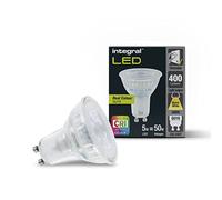 Integral LED lot de 10 ampoules Real Colour premium GU10 blanc chaud à intensité variable - Révéler les vraies couleurs de votre maison avec le GU10 le plus proche de la lumière naturelle du soleil