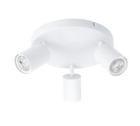 Integral LED Plafonnier Siena (base ronde) 3 spots GU10 | Éclairage intérieur (plafond) | Têtes orientables et rotatives | Idéal pour salon, chambre et cuisine - Blanc mat