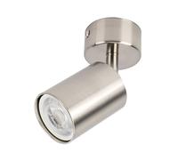 Integral LED Projecteur LED Siena simple spot GU10 | Éclairage intérieur pour montage au plafond ou au mur | Tête orientable rotative | Pour salon, chambre, cuisine - Nickel satiné