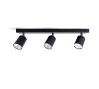 Integral LED Rampe LED Siena 3 spots GU10 | Éclairage intérieur pour montage au plafond | Têtes orientables et rotatives | Idéal pour salon, chambre, cuisine et salle à manger - Noir mat
