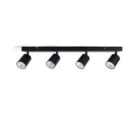 Integral LED Rampe LED Siena 4 spots GU10 | Éclairage intérieur pour montage au plafond | Têtes orientables et rotatives | Idéal pour salon, chambre, cuisine et salle à manger - Noir mat