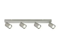 Integral LED Rampe LED Siena 4 spots GU10 | Éclairage intérieur pour montage au plafond | Têtes orientables et rotatives | Idéal pour salon, chambre, cuisine et salle à manger - Nickel satiné