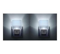 Integral Veilleuse LED Avec Détecteur Automatique Jour/Nuit, format Prise Electrique Blanc Mat (Lot de 2)
