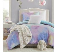Intelligent Design Cassiopeia Parure de lit 3 pièces - Imprimé Aquarelle coloré tie-Dye - Alternative Moderne en Duvet - Literie Toutes Saisons avec taie d'oreiller et Oreiller Assortis - Lit Simple