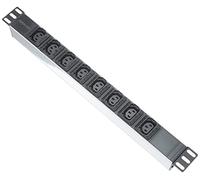 Intellinet 163651 : Unité de Distribution d'Énergie 1U 8 Prises C13, Entrée IEC320 C14, 110-250V 16A, Câble 2m, Noir/Argent, 482.6x45x45mm