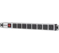 Intellinet 164580, 1U, Aluminium, Bleu, Gris, Type F, 2 m, 240 V