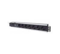 Intellinet 19" 1.5U Rackmount 7-Way Power Strip - German Type", With Surge Protection, 3m Power Cord - Coupe-circuit (rack-montable) - CA 250 V - entrée : CEE 7/4 - connecteurs de sortie : 7 (power CE