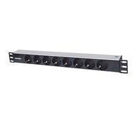 Intellinet 19" 1.5U Rackmount 8-Way Power Strip - German Type", With LED Indicator Only, No Surge Protection, 1.6m Power Cord - Coupe-circuit (rack-montable) - CA 250 V - entrée : CEE 7/4 - connecteur