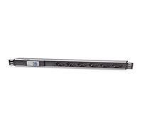Intellinet Multiprise rack 19" 1.5U 711432 – 6 prises, double interrupteur, câble 1,6 m, noir/gris