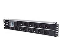 Intellinet 714051 unité de Distribution d'énergie 15 Sortie(s) CA 2U Aluminium, Noir