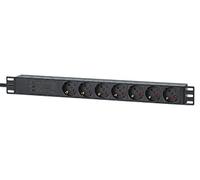 Intellinet 715140 Multiprise 19" 7 prises avec contact de protection, 1 U, avec parasurtenseur