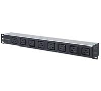 Intellinet 163613 : Unité de Distribution d'Énergie 8 Prises C19, 1U, 110-250V 16A, Câble 2m, Noir/Argent, 485.2x45x45mm