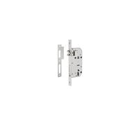 INTELOCK - Serrure Encastrable Intelock avec Trou Cylindre pour Porte d'Entrée - Inox - Axe 50 mm - Entr'Axes 70 mm - Carré 8 mm - Réversible - Bouts Carrés - Gris