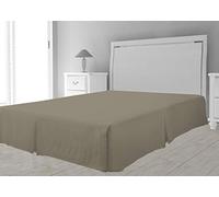 Intemporel Cache sommier Microfibre, Polyester, Taupe, 90x190 cm