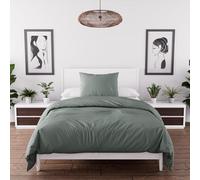 Parure Housse De Couette En Microfibre Lavée 140x200 Cm Boheme Vert Kaki, Par Soleil D'ocre