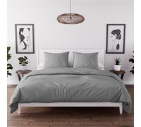 Intemporel Parure Housse de Couette en Microfibre lavée 240x220 cm Boheme Gris, par Soleil d'Ocre